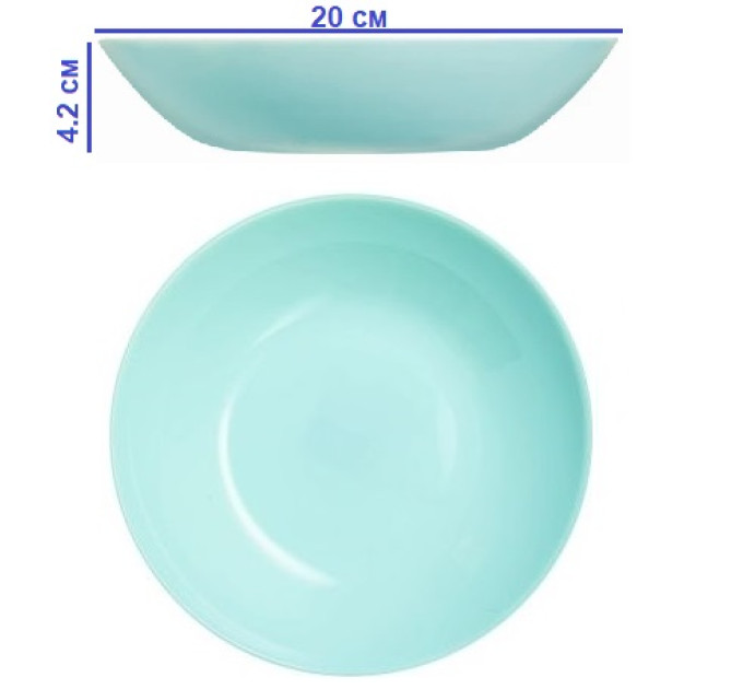 Тарелка глубокая 20 см Luminarc Diwali Light Turquoise P2019