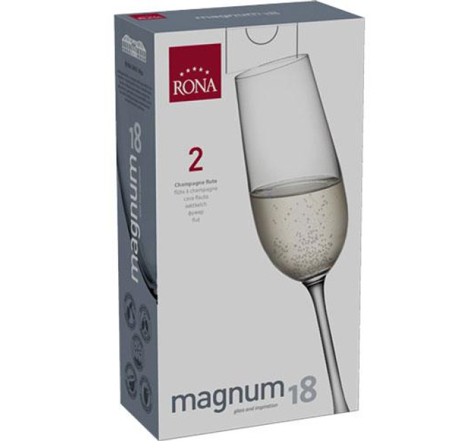 Набор бокалов для шампанского 2 шт 180 мл Rona Magnum