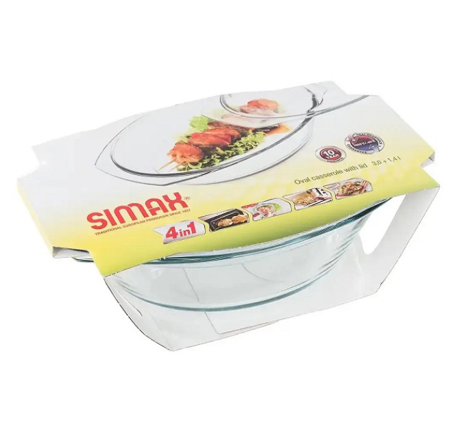 Гусятница стеклянная 4.4 литра Simax 7136/7146 Oval