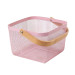 Корзина металлическая с бамбуковой ручкой 92042-Pink