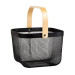 Корзина металлическая с бамбуковой ручкой 92042-Black