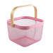 Корзина металлическая с бамбуковой ручкой 92042-Pink