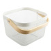 Корзина металлическая с бамбуковой ручкой 92042-White