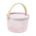 Корзина для фруктов с бамбуковой ручкой Розовая