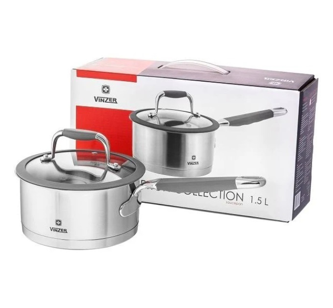 Ковш кухонный с крышкой Vinzer Profi 1.5л 89181